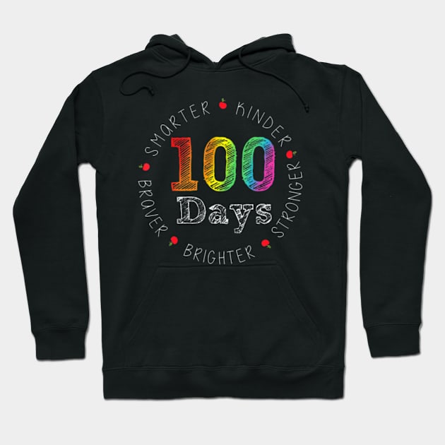 Smarter Kinder Stronger Brighter 100 Days Of School Hoodie by Cristian Torres